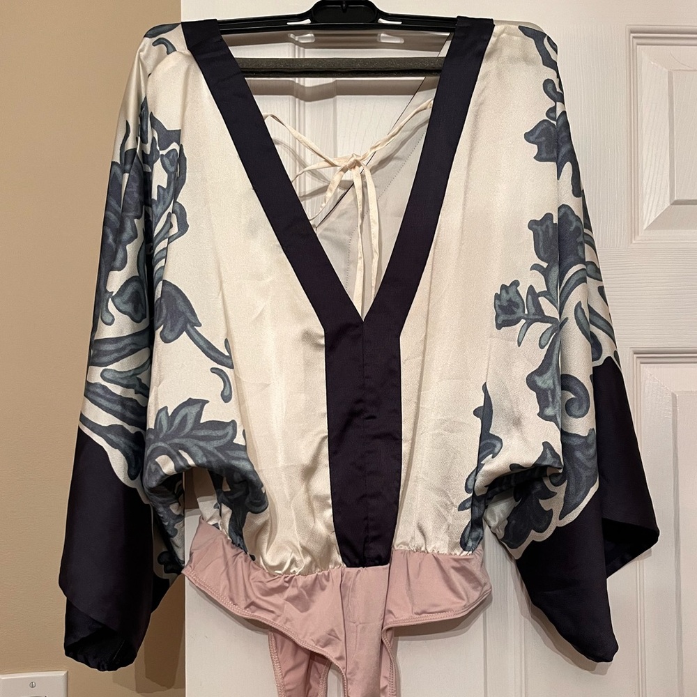 Floral Kimono Sleeve Bodysuit